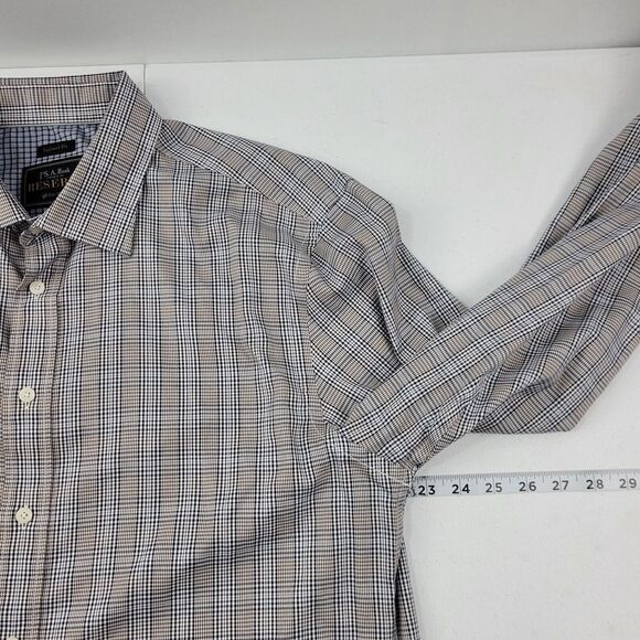 Jos. A Bank reserve dress shirt tailored fit button down plaid mens L 3679 - Picture 5 of 9